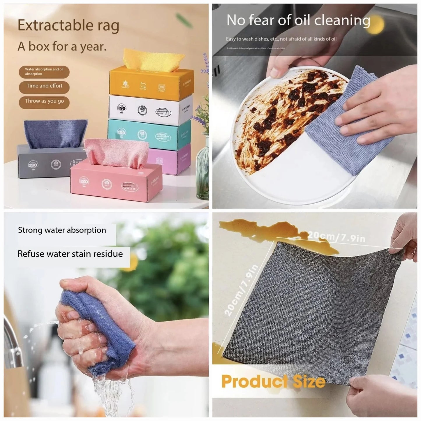 Reusable Microfiber Cleaning Cloth 20 pieces